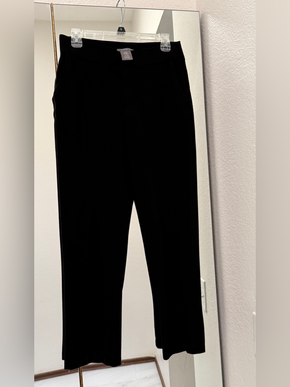 Matty M Black Straight-Leg Pull-On Pants